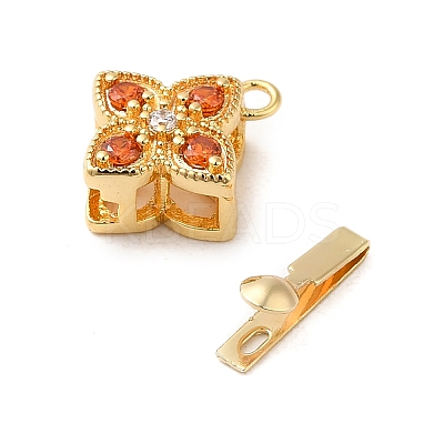 Brass Micro Pave Cubic Zirconia Box Clasps LS-KK-E082-01G-01-1