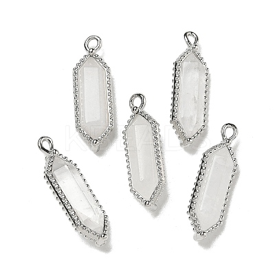 Natural Quartz Crystal Faceted Double Terminal Pointed Pendants G-G181-05P-04-1