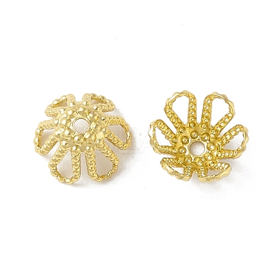 Rack Plating Brass Bead Caps KK-B053-23G-1