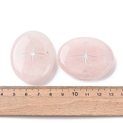 Oval Natural Rose Quartz Compass Display Decorations G-G301-02B-1