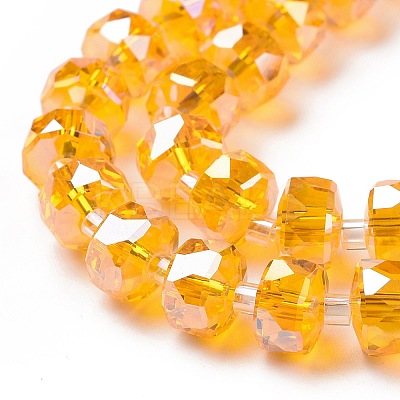Electroplate Transparent Glass Beads Strands EGLA-H101-03C-1