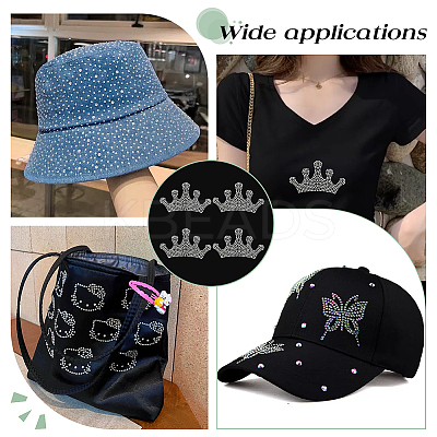 Crown Hotfix Rhinestone DIY-WH0622-047B-1