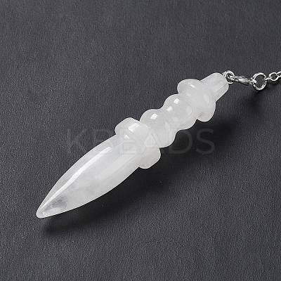 Natural Quartz Crystal Pointed Dowsing Pendulums AJEW-B020-06P-09-1
