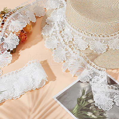5 Yards Polyester Shell Shaped Flower Lace Trim OCOR-PH0004-46A-1