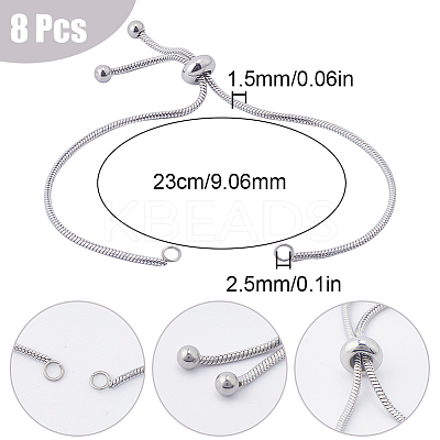 8Pcs Adjustable 304 Stainless Steel Link Bracelet Making STAS-SC0006-02-1