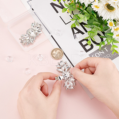 2Pcs Alloy Rhinestone Shoe Decorations AJEW-FG0003-73B-1