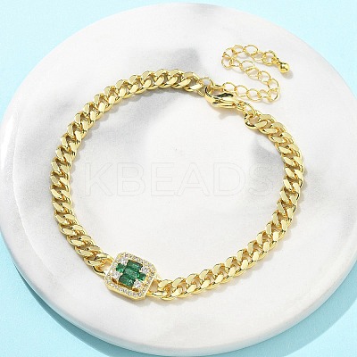 Brass Micro Pave Cubic Zirconia Bracelets LS-BJEW-S158-05G-1