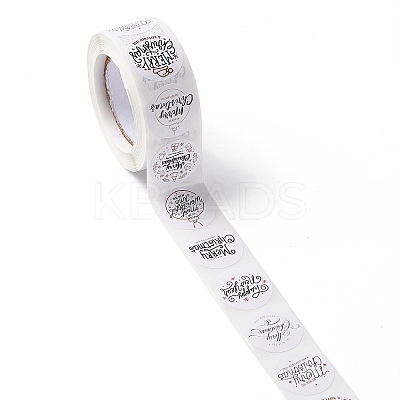 Christmas Round with Word Merry Christmas Roll Stickers LS-DIY-G061-08A-1