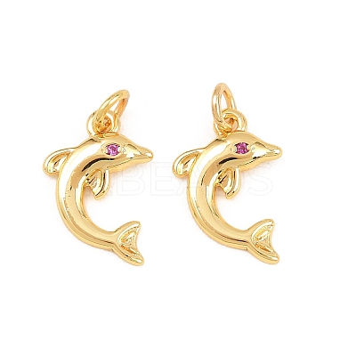 Brass Micro Pave Cubic Zirconia Charms KK-F927-13A-01G-1