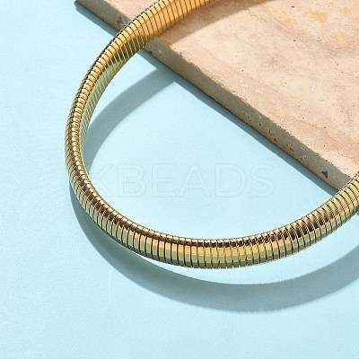 12MM 304 Stainless Steel Flat Snake Chain Necklaces for Women LS-NJEW-U049-01G-1
