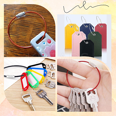 36Pcs 18 Styles Rubber Cover Stainless Steel Wire Cable Keychains FIND-SC0013-72-1
