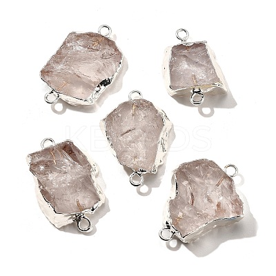 Raw Rough Natural Dyed Quartz Crystal Links Connector Charms G-K189-04S-06-1