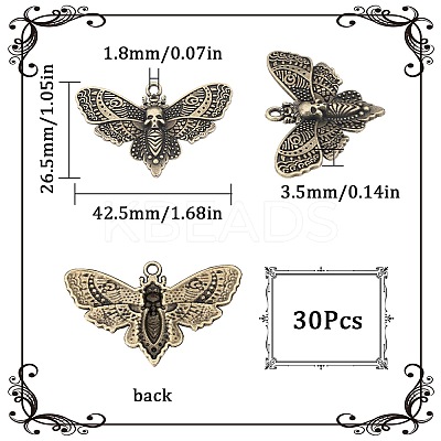 30Pcs Tibetan Style Alloy Pendants FIND-SC0006-91-1