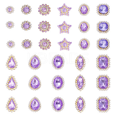 100Pcs Teardrop/Heart/Star Sew on Rhinestones FIND-TA0006-69C-1