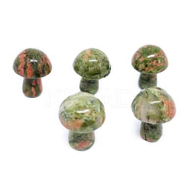 Natural Unakite Healing Mushroom Figurines PW-WG12900-14-1