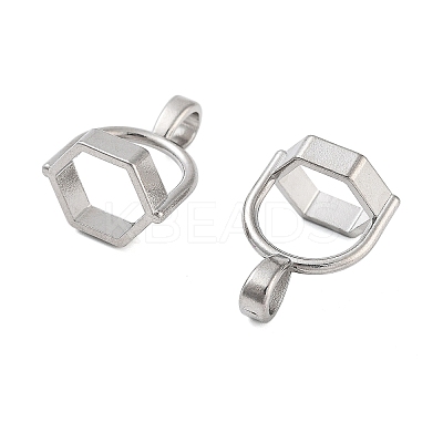 Non-Tarnish 304 Stainless Steel Bead Cap Bails X-STAS-L082-016P-1