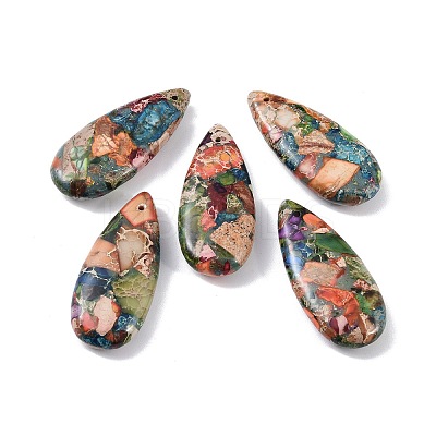 Dyed Synthetic Imperial Jasper Pendants G-P529-07G-1