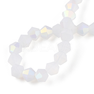 Imitation Jade Bicone Frosted Glass Bead Strands GLAA-F029-JM4mm-A05-1