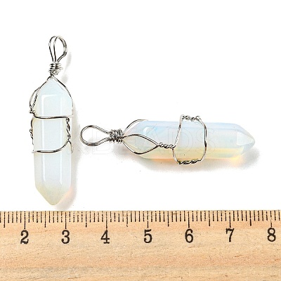 Opalite Double Terminal Pointed Pendants G-H308-05P-05-1