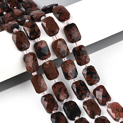 Natural Mahogany Obsidian Beads Strands G-T139-74-1