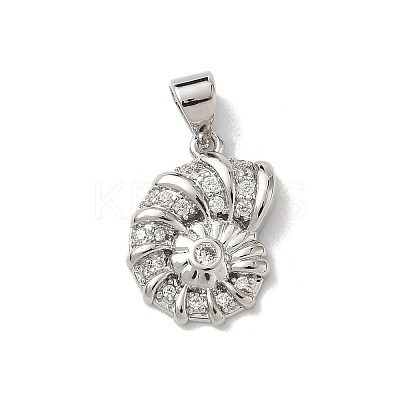 Brass Micro Pave Clear Cubic Zirconia Pendants KK-A273-18P-1