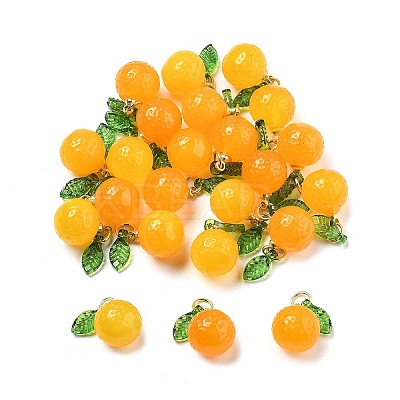 Dyed Natural Agate Orange Charms X-G-U025-07G-1