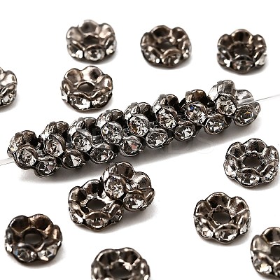 Brass Rhinestone Spacer Beads RB-A014-L6mm-01B-1