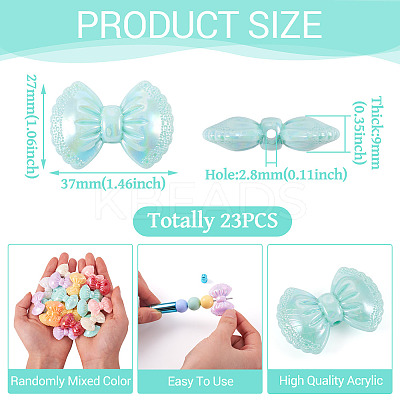 23Pcs Opaque Acrylic Beads OACR-TA0003-73-1