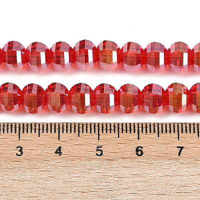 Electroplate Transparent Glass Beads Strands EGLA-B011-08A-AB01-1