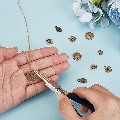 180Pcs 6 Styles Tibetan Style Alloy Pendants TIBEP-AR0001-13-1