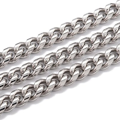 Tarnish Resistant 304 Stainless Steel Cuban Link Chain STAS-B019-02A-P-1