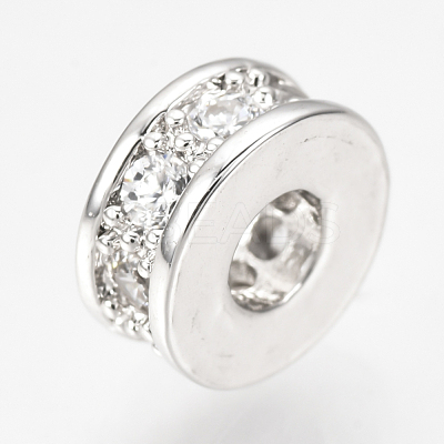 Brass Micro Pave Cubic Zirconia Beads ZIRC-Q013-141P-1