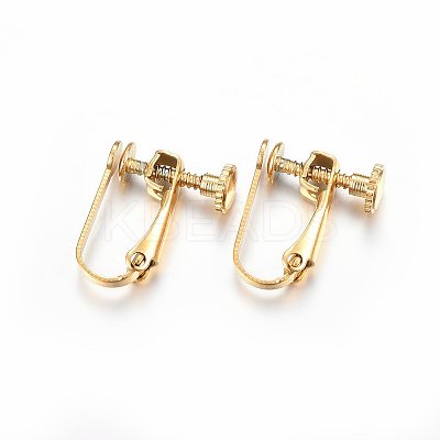 Ion Plating(IP) 304 Stainless Steel Clip-on Earring Findings LS-STAS-H467-04G-1