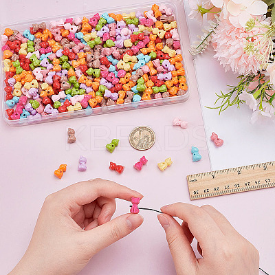 300Pcs Opaque Acrylic Kitten Beads MACR-ME0001-09-1