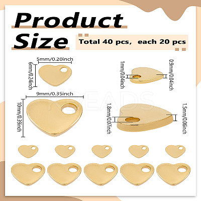 40Pcs 2 Styles 201 Stainless Steel Charms STAS-LP0002-56-1