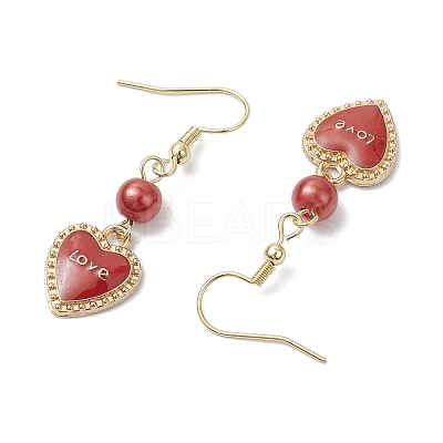 Alloy Enamel Heart Dangle Earrings EJEW-JE06272-02-1