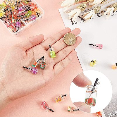 Glass Bottle Pendants CRES-NB0001-07-1