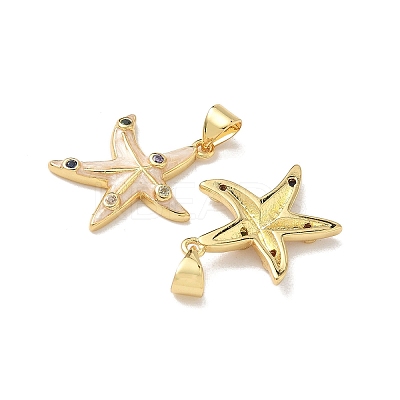 Brass Micro Pave Colorful Cubic Zirconia Enamel Pendants KK-G536-17G-1