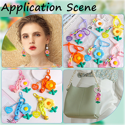 36Pcs 6 Colors Opaque Resin Pendants RESI-SP0001-14-1