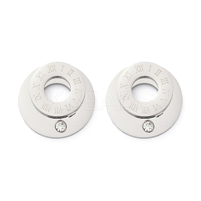 304 Stainless Steel Rhinestone Stud Earrings EJEW-Z089-06P-1