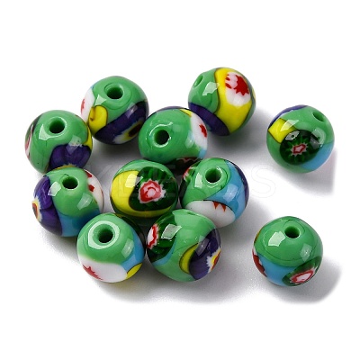 Handmade Millefiori Lampwork Beads LAMP-R003-02A-08-1