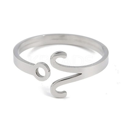 Non-Tarnish Constellations 304 Stainless Steel Open Cuff Ring for Women RJEW-L122-001P-03-1