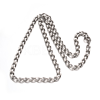 Tarnish Resistant 304 Stainless Steel Curb Chain Necklaces NJEW-M150-01P-1