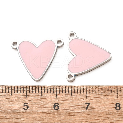 304 Stainless Steel with Pink Enamel Connector Charms SA-CBA061A-06P-1