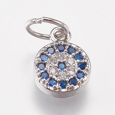 Brass Micro Pave Cubic Zirconia Charms ZIRC-E145-07P-1
