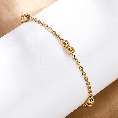 304 Stainless Steel Rolo Chain Bracelets for Women BJEW-C094-08G-1