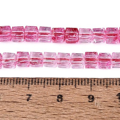 Crackle Transparent Glass Beads Strands GLAA-N062-4mm-12-1