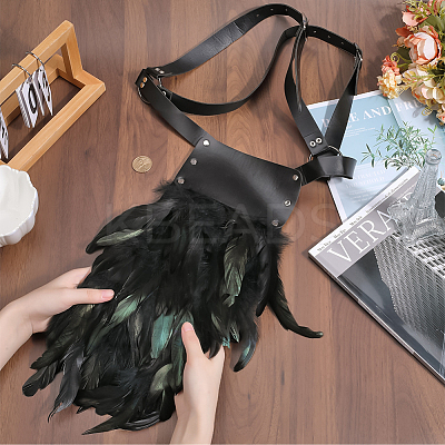 PU Leather & Feather Fencing Sheath AJEW-WH0314-233-1