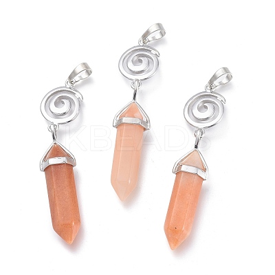 Natural Red Aventurine Pointed Big Pendants G-D0021-01P-17-1