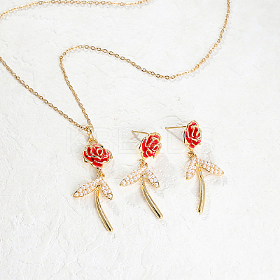 Alloy Stud Earring & Pendant Necklaces for Women LF3294-1